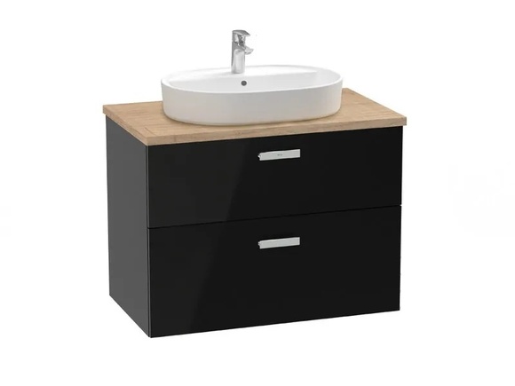 Черен долен шкаф за баня Victoria Pro Glossy 80см