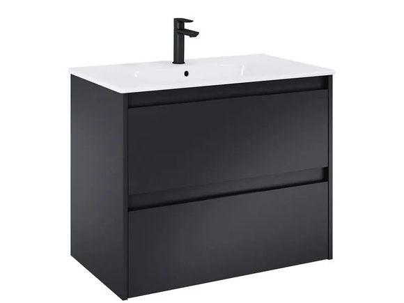 Unik Alpine Black Matt долен шкаф за баня 80см