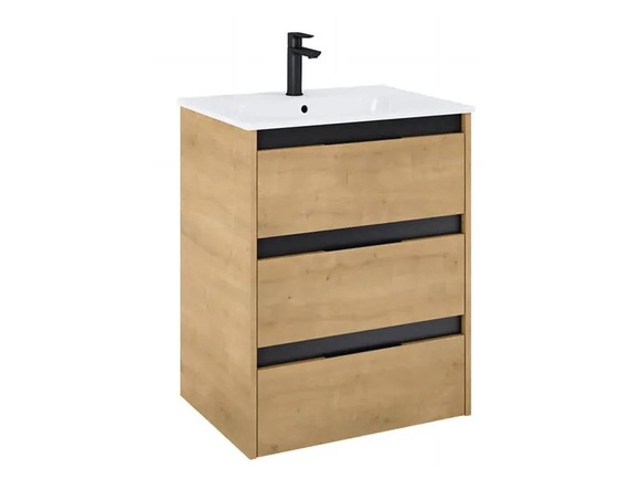 Unik Alpine Light Oak долен шкаф за баня с мивка 60см