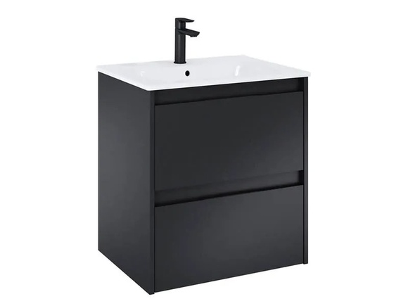 Елегантен долен шкаф с мивка Unik Alpine Black Matt 60см